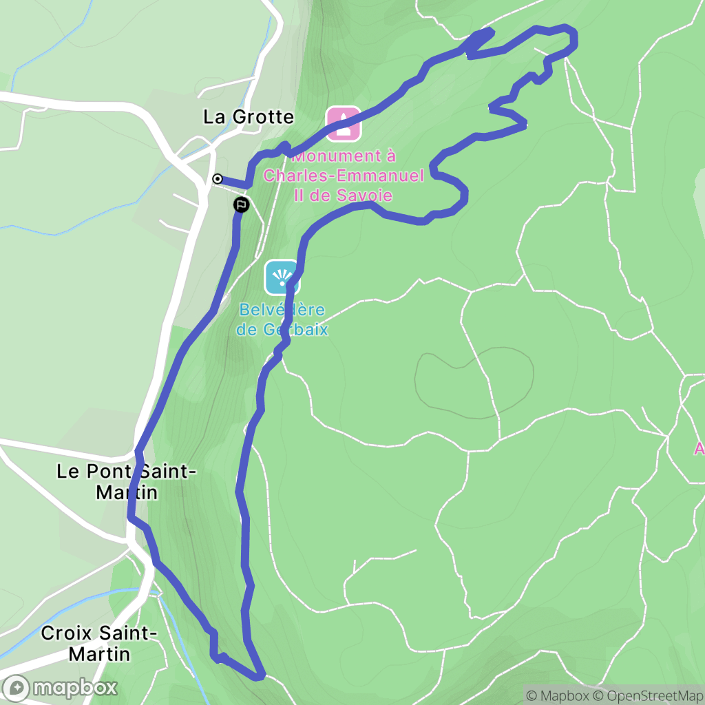 Saint-Christophe : carte du parcours de randonnée - France