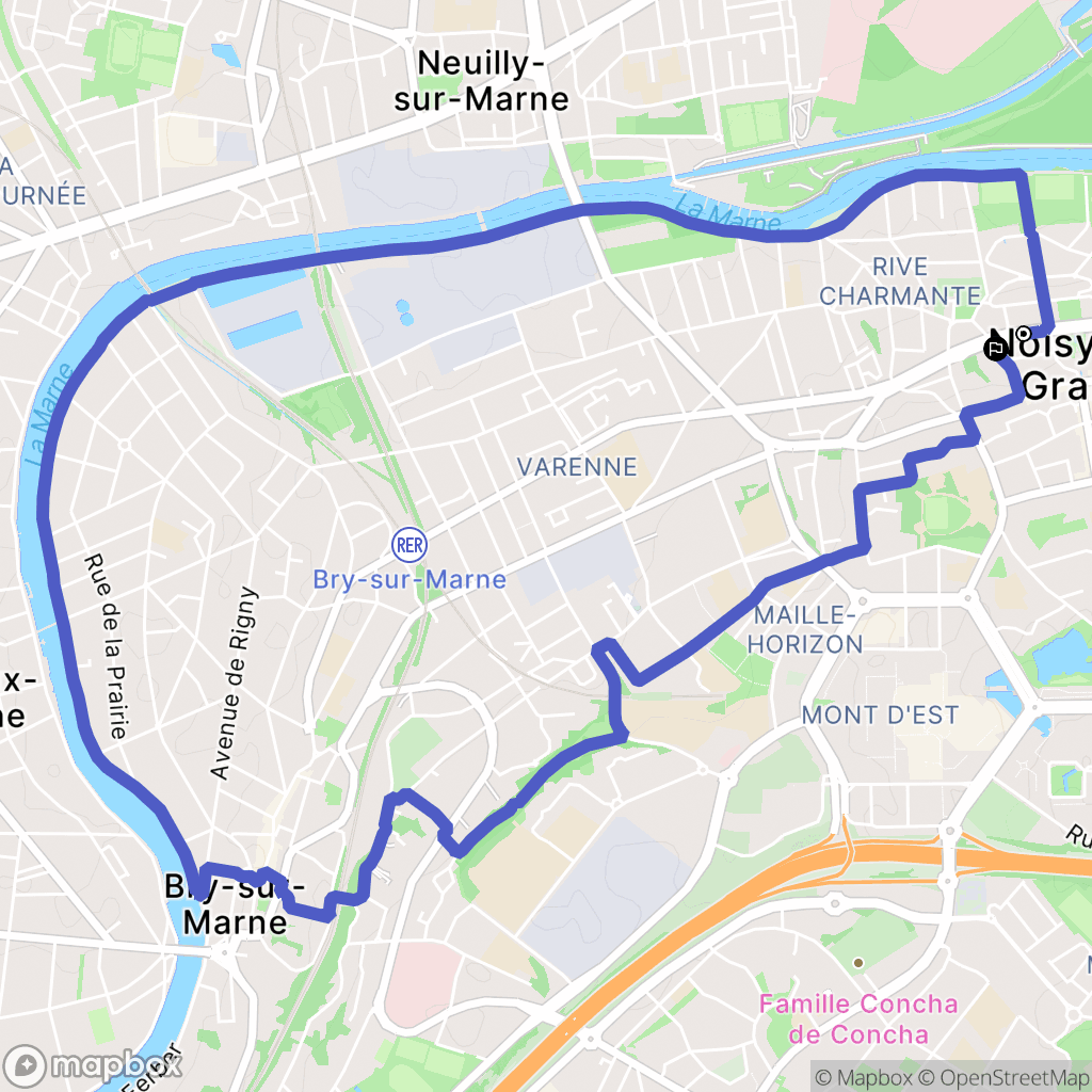 Noisy-le-Grand : carte du parcours de randonnée - France