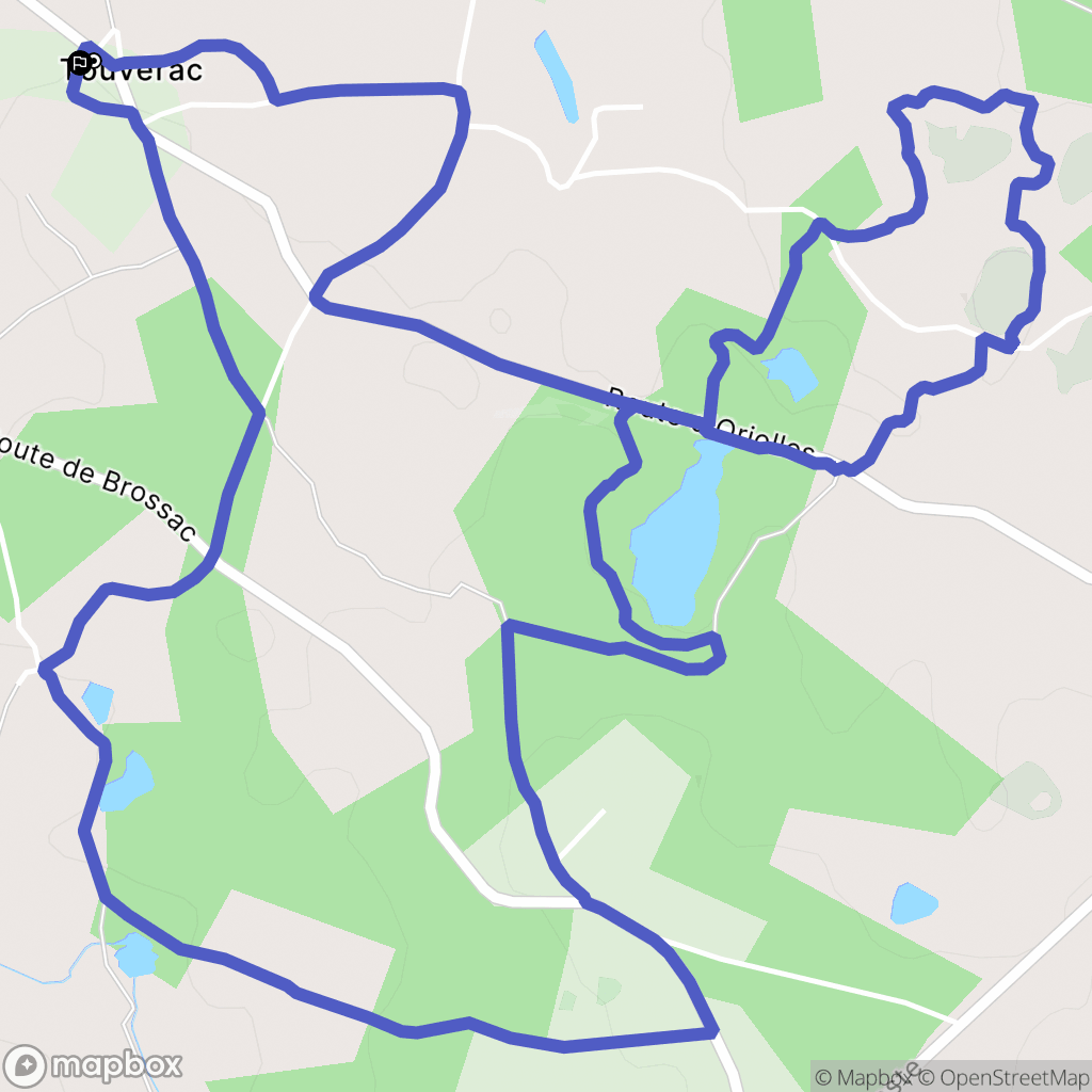 Touvérac : carte du parcours de randonnée - France