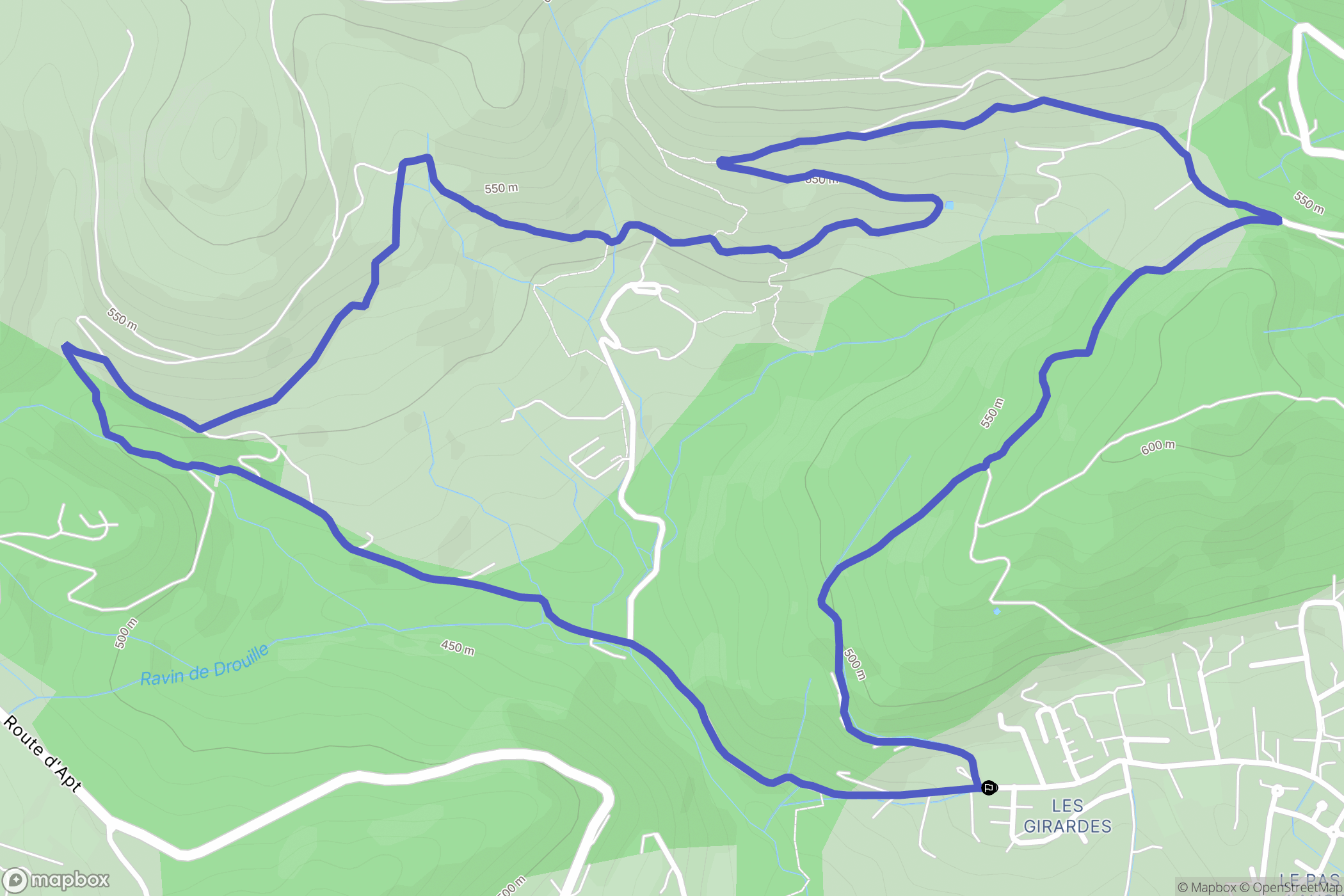 Manosque : carte du parcours de randonnée - France