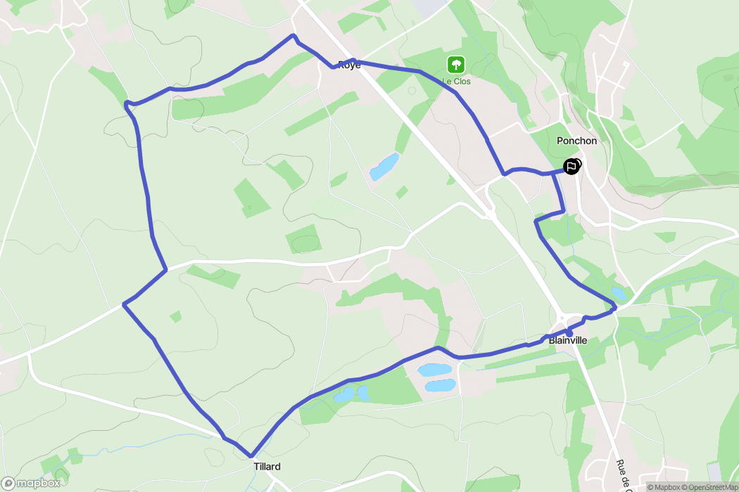 Ponchon : carte du parcours de randonnée - France