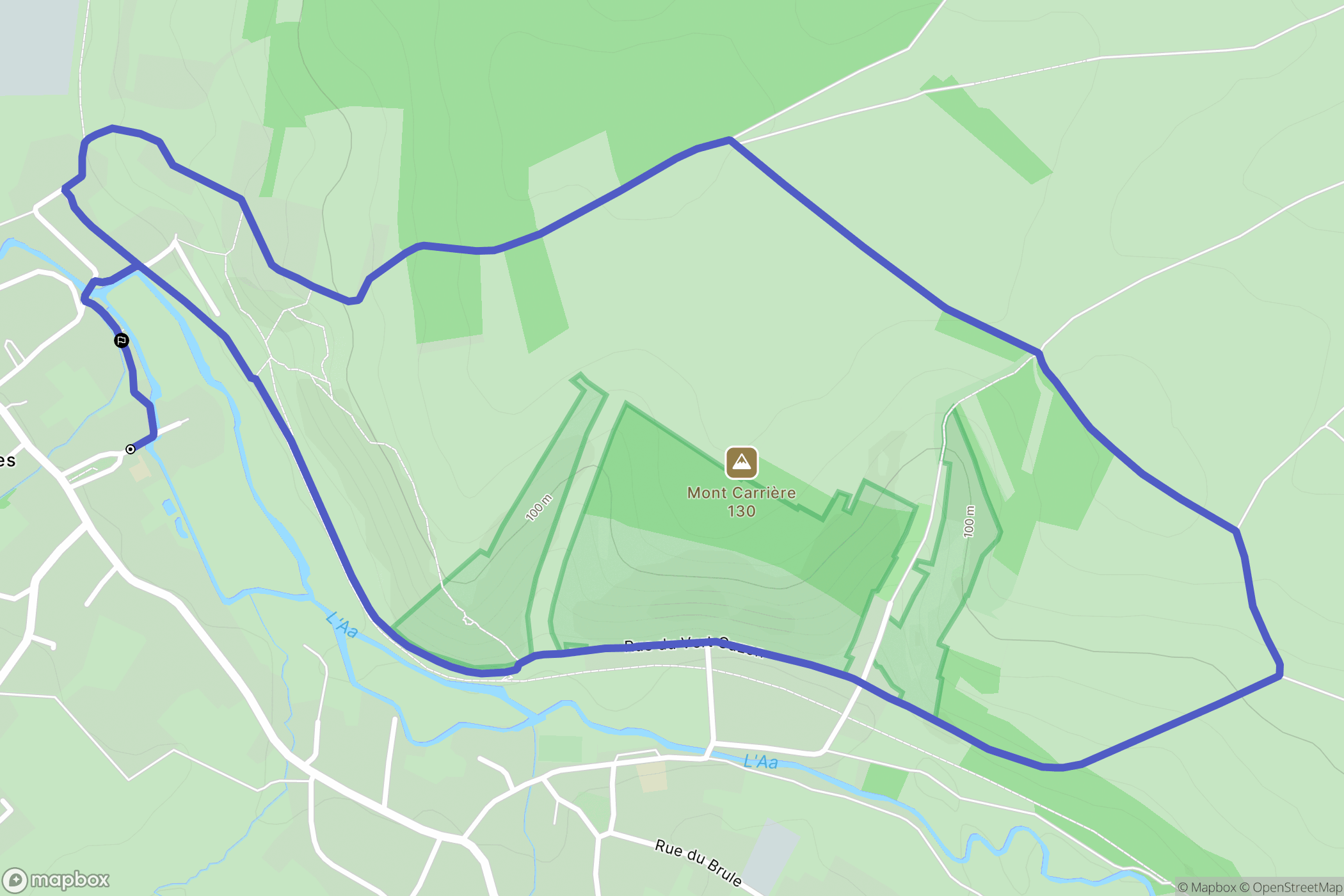 Elnes : carte du parcours de randonnée - France