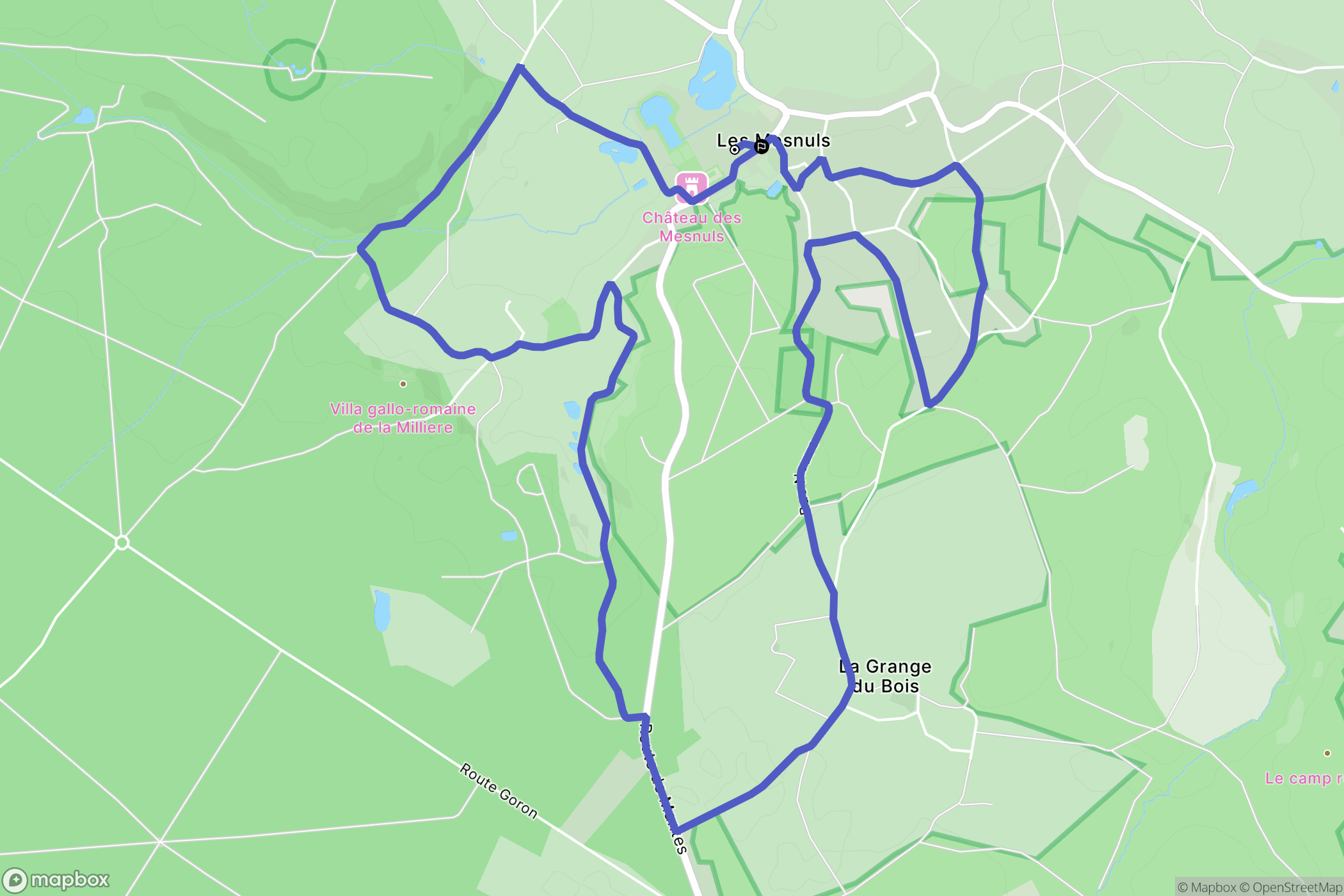 Les Mesnuls : carte du parcours de randonnée - France