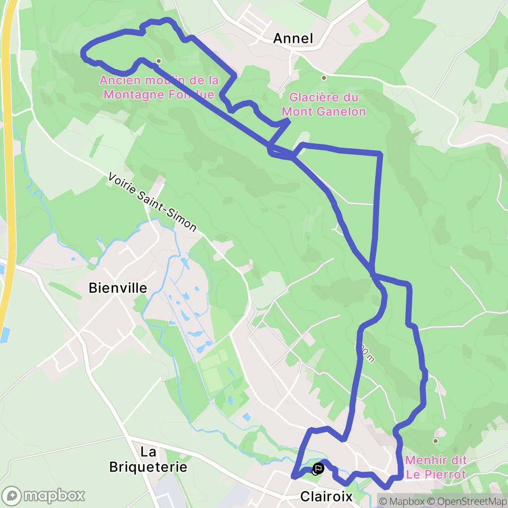 Clairoix : carte du parcours de randonnée - France