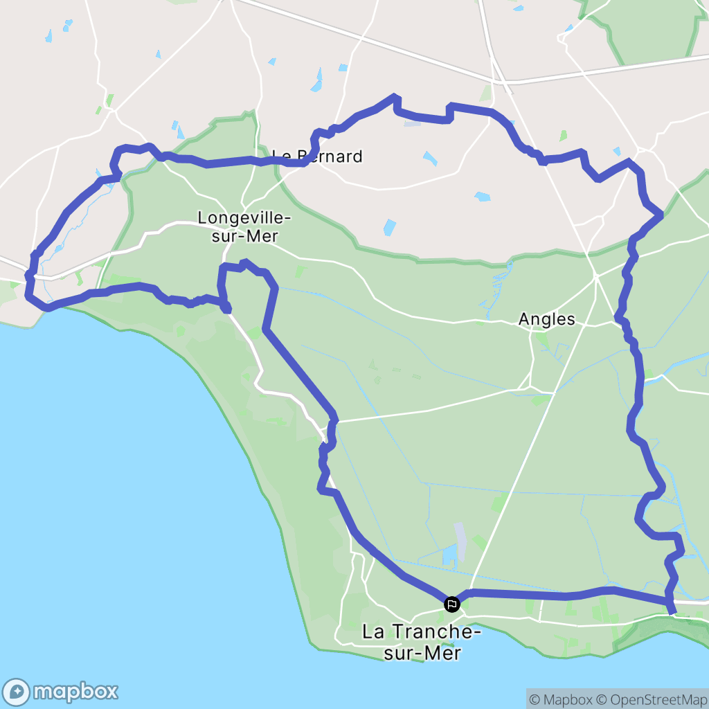 La Tranche-sur-Mer : carte du parcours de randonnée - France
