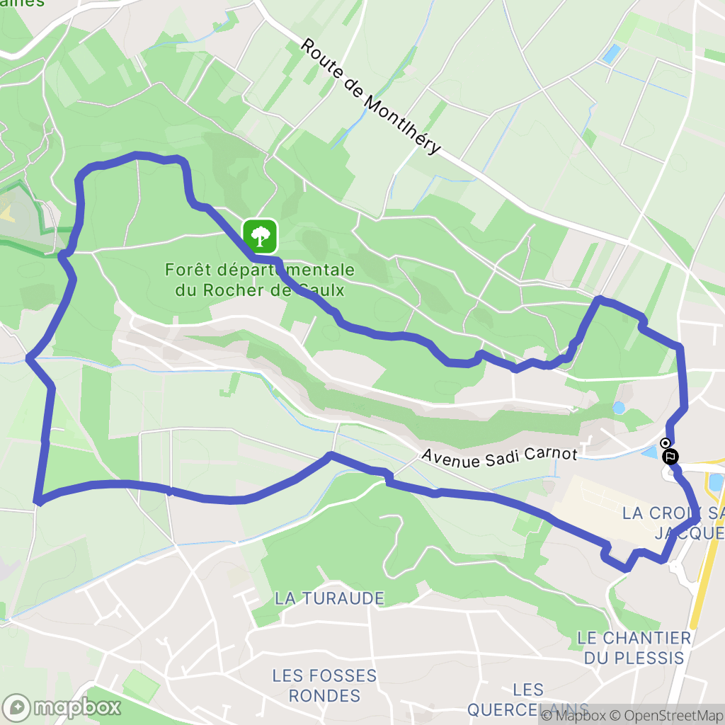 Saulx-les-Chartreux : carte du parcours de randonnée - France
