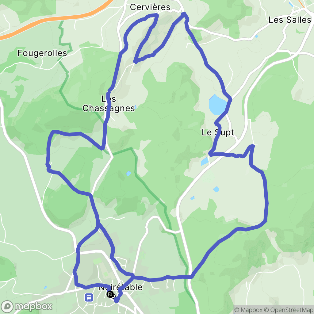 Noirétable : carte du parcours de randonnée - France