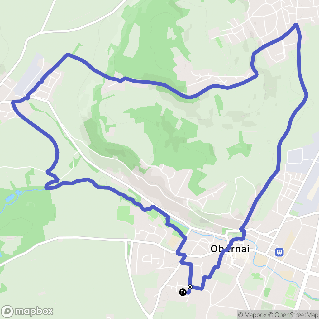 Obernai : carte du parcours de randonnée - France