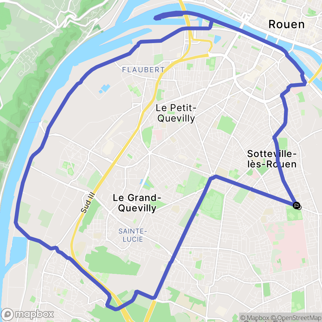 Sotteville-lès-Rouen : carte du parcours de randonnée - France