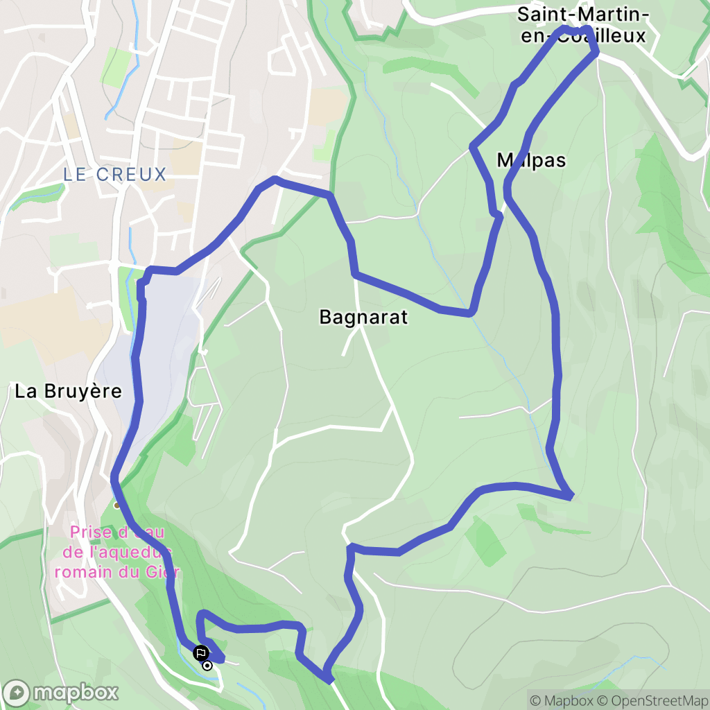 Saint-Chamond : carte du parcours de randonnée - France