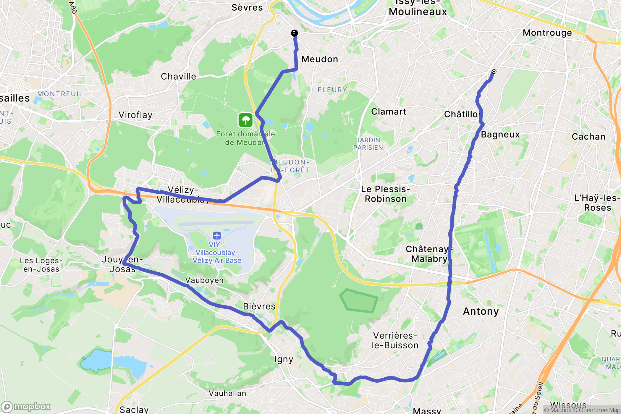 Châtillon : carte du parcours de randonnée - France