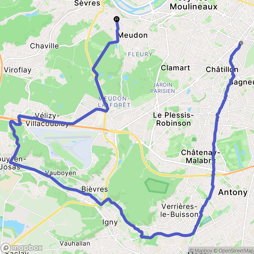 Châtillon : carte du parcours de randonnée - France