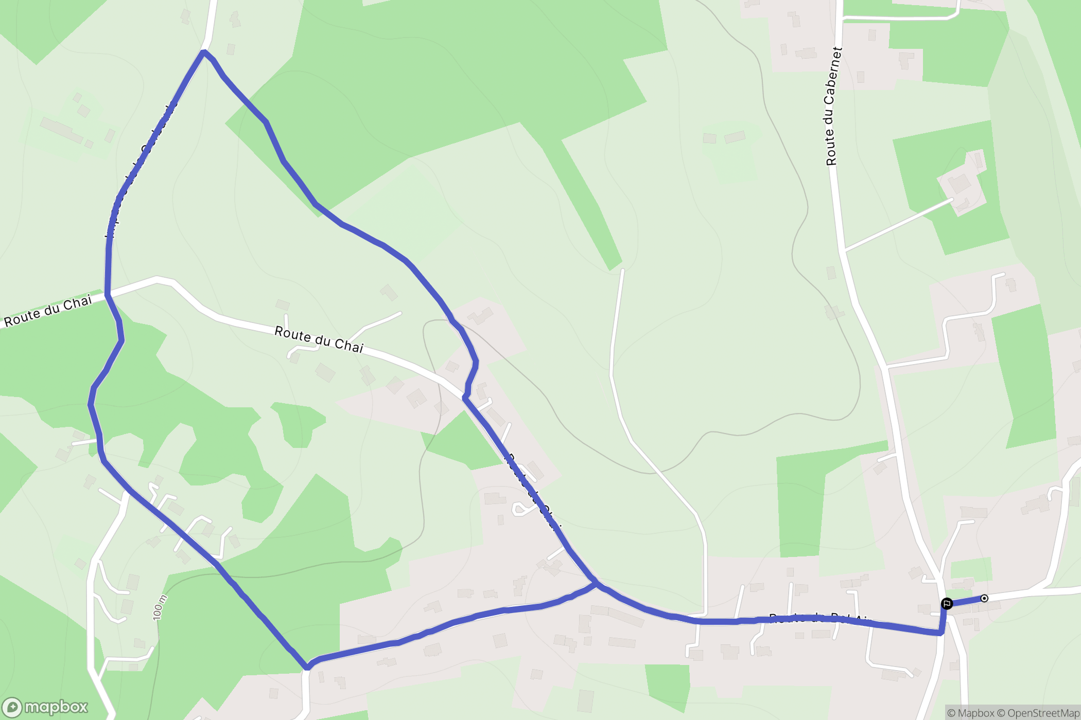 Bergerac : carte du parcours de randonnée - France