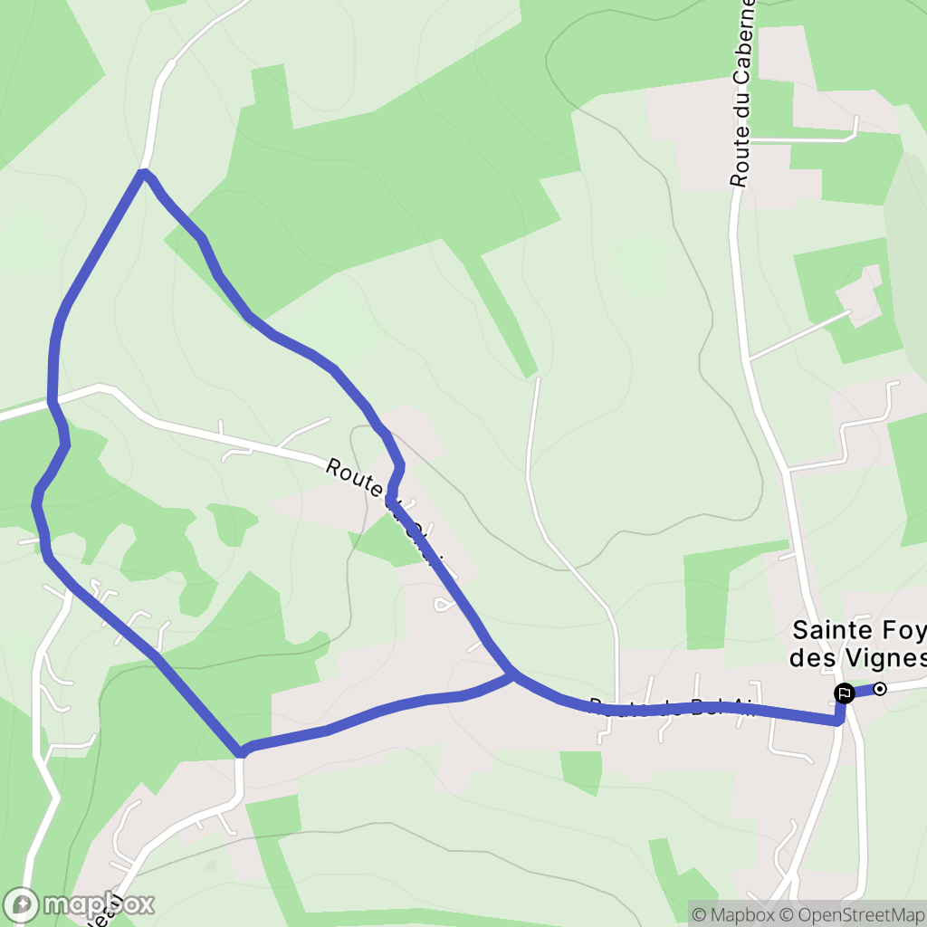 Bergerac : carte du parcours de randonnée - France