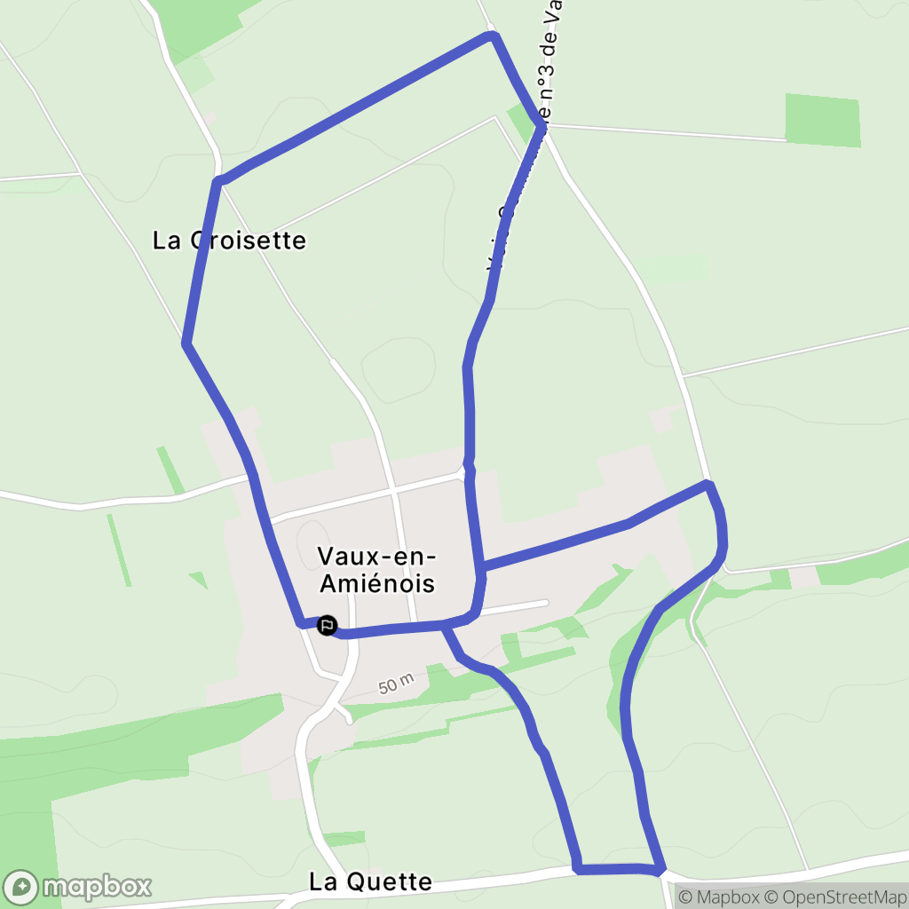 Vaux-en-Amiénois : carte du parcours de randonnée - France