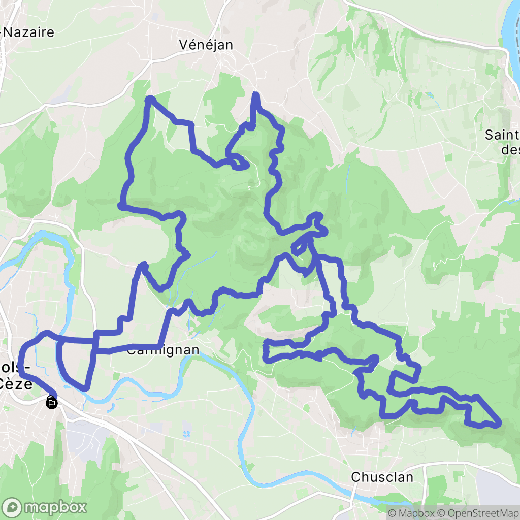 Bagnols-sur-Cèze : carte du parcours de randonnée - France
