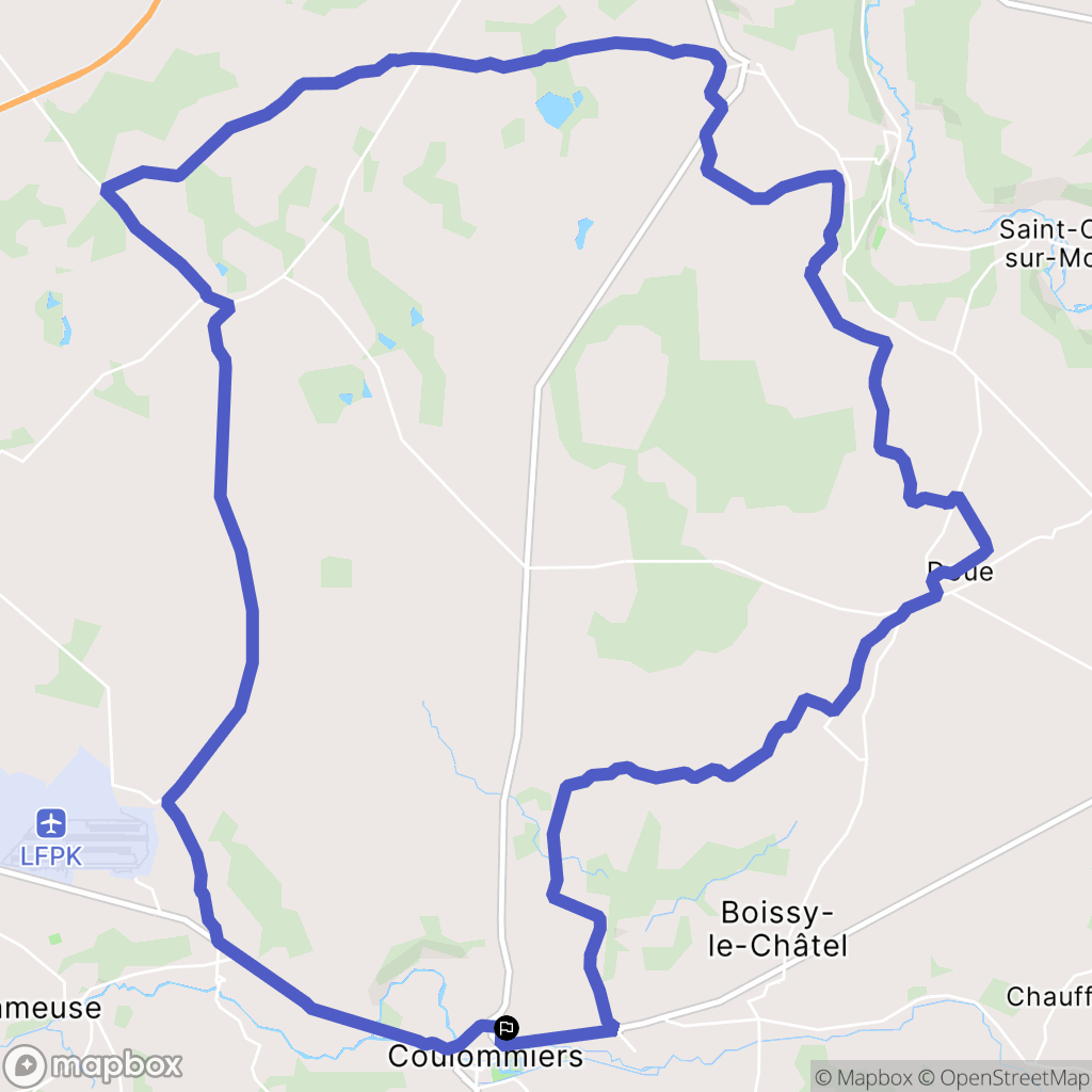 Coulommiers : carte du parcours de randonnée - France