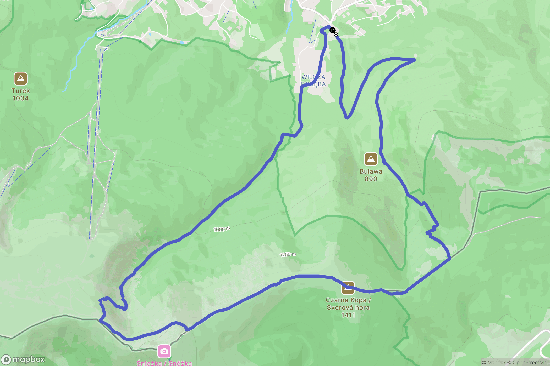 Karpacz: mapa trasy - Poland