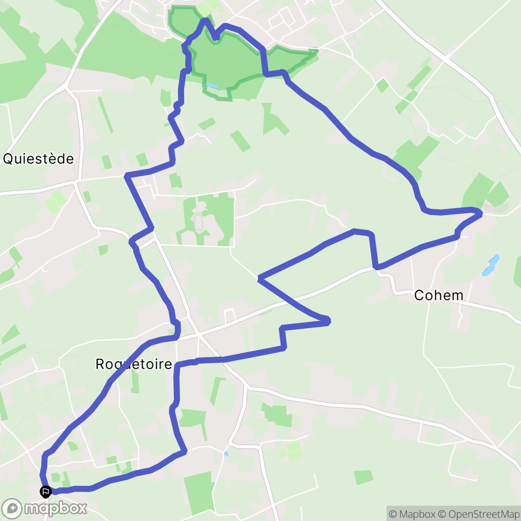 Roquetoire : carte du parcours de randonnée - France