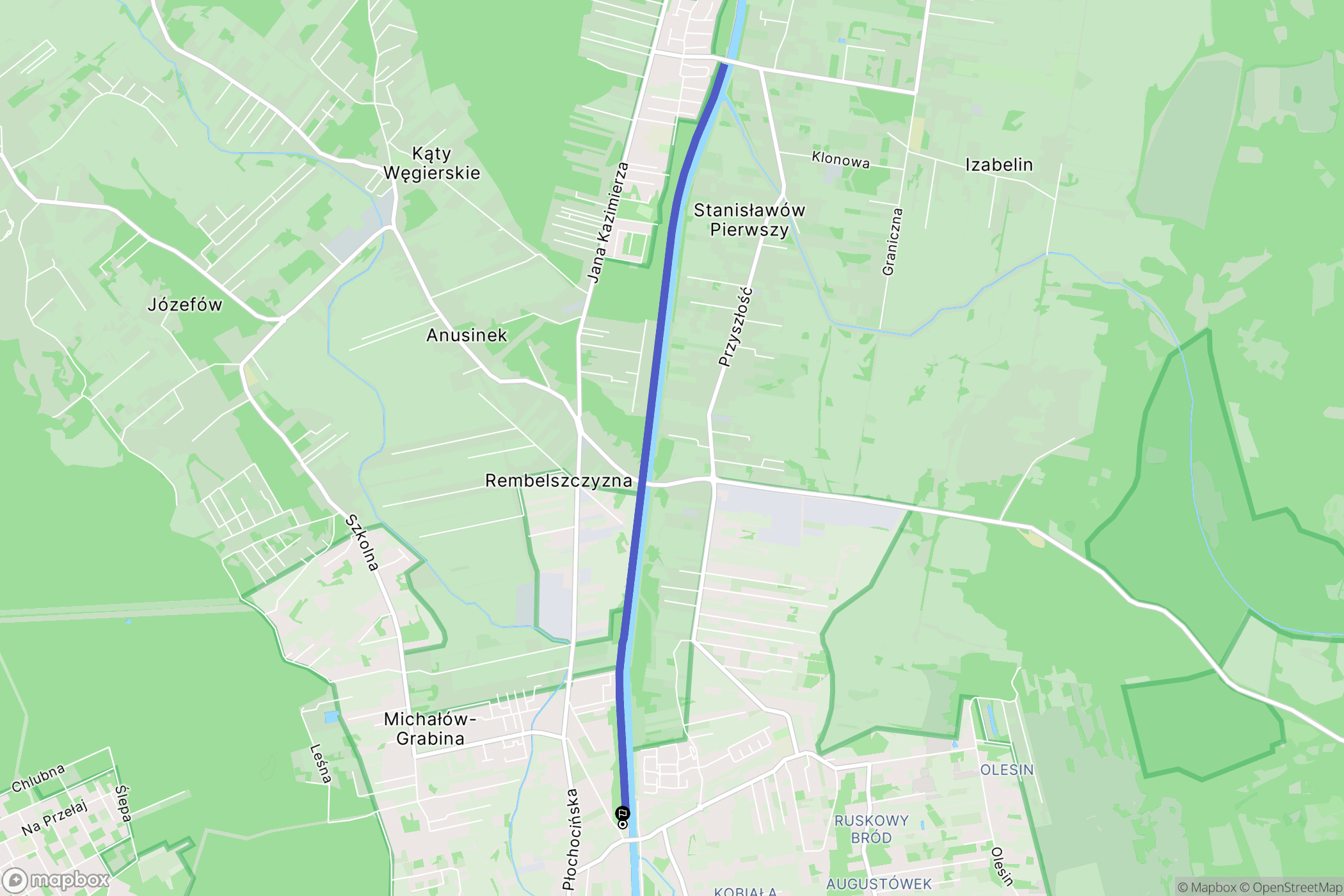 Warszawa: mapa trasy - Poland