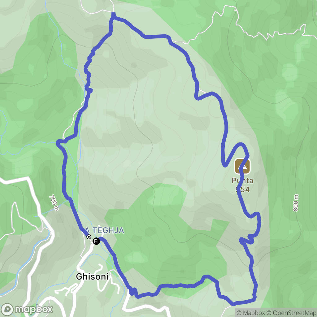 Ghisoni : carte du parcours de randonnée - France