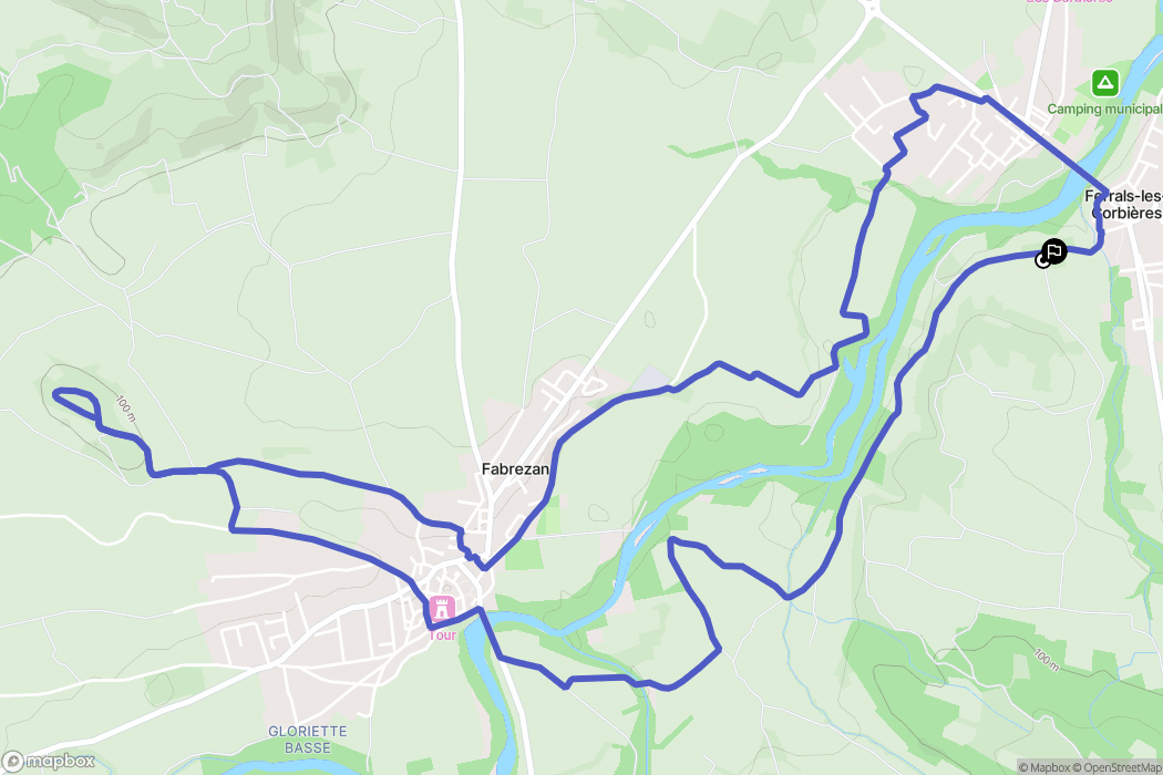 Ferrals-les-Corbières : carte du parcours de randonnée - France
