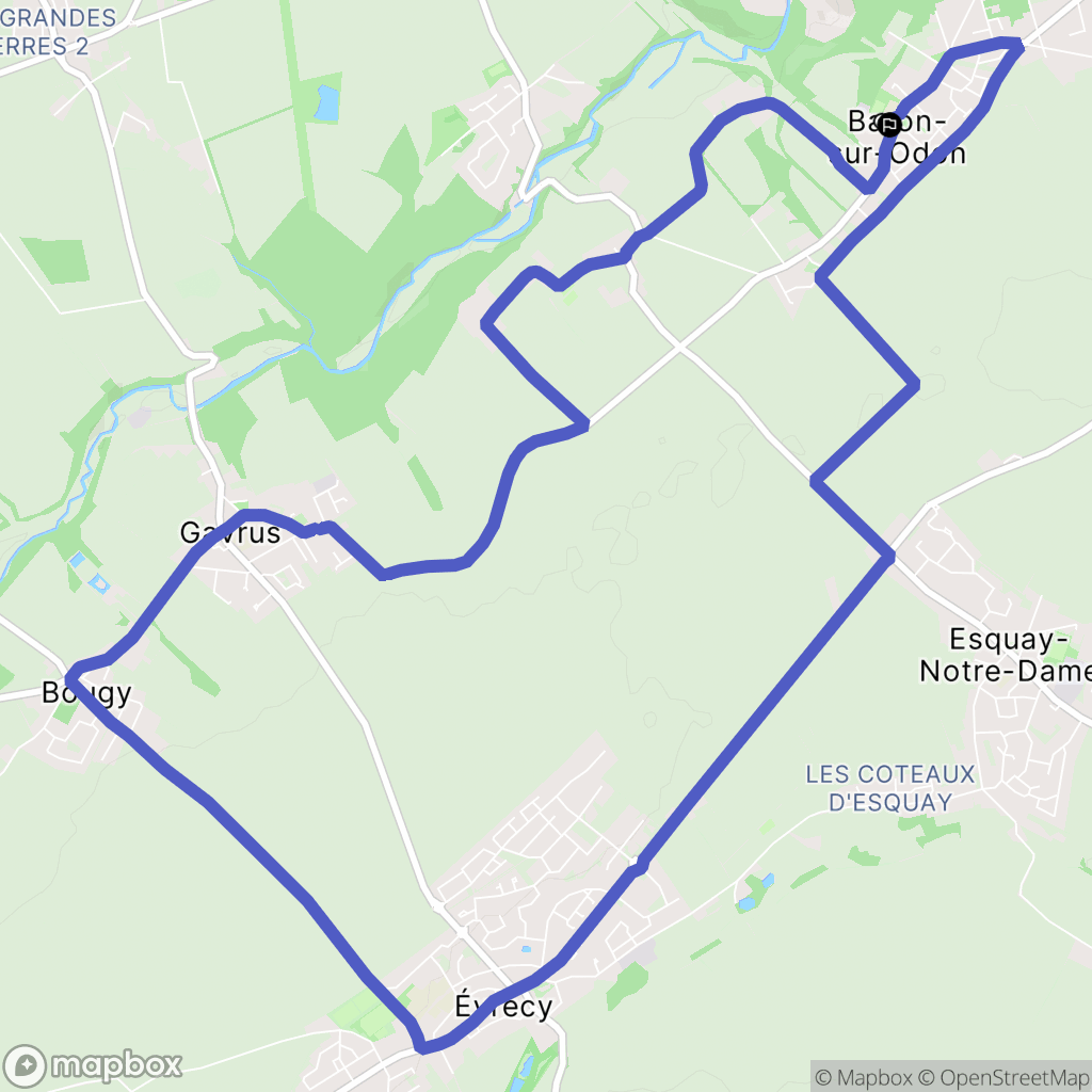 Baron-sur-Odon : carte du parcours de randonnée - France