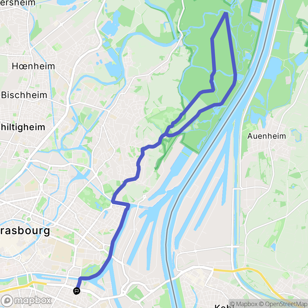Strasbourg : carte du parcours de randonnée - France
