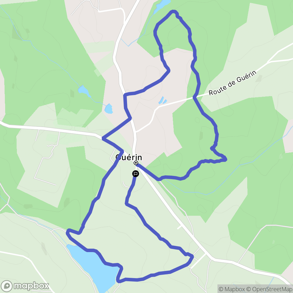 Guérin : carte du parcours de randonnée - France
