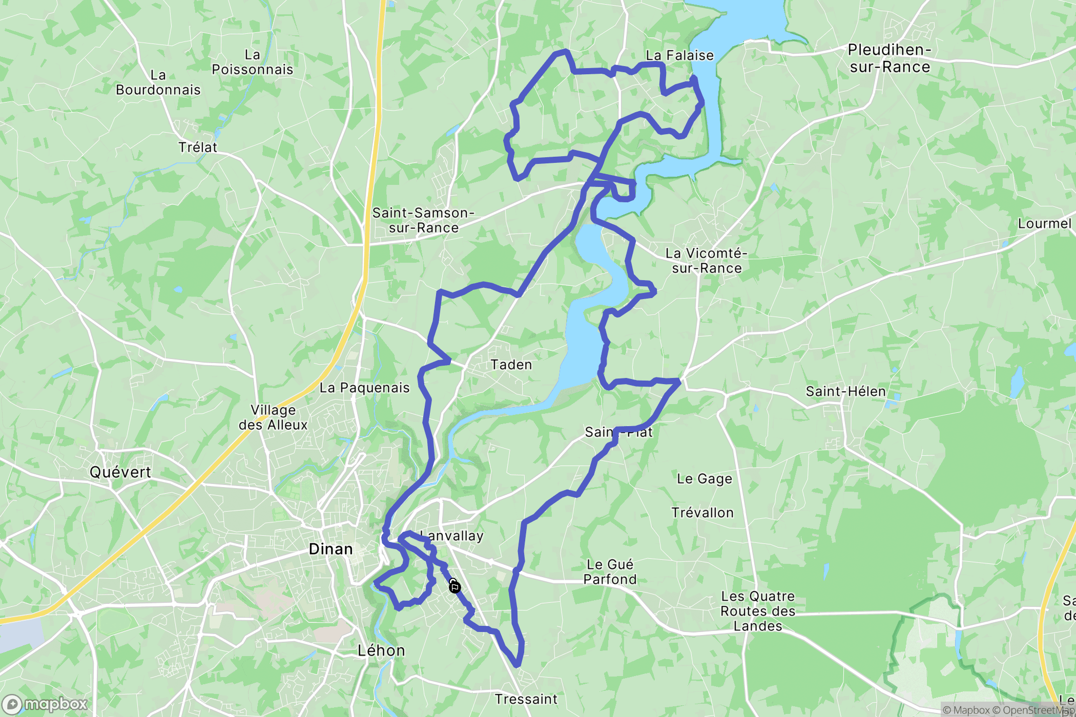 Lanvallay : carte du parcours de randonnée - France