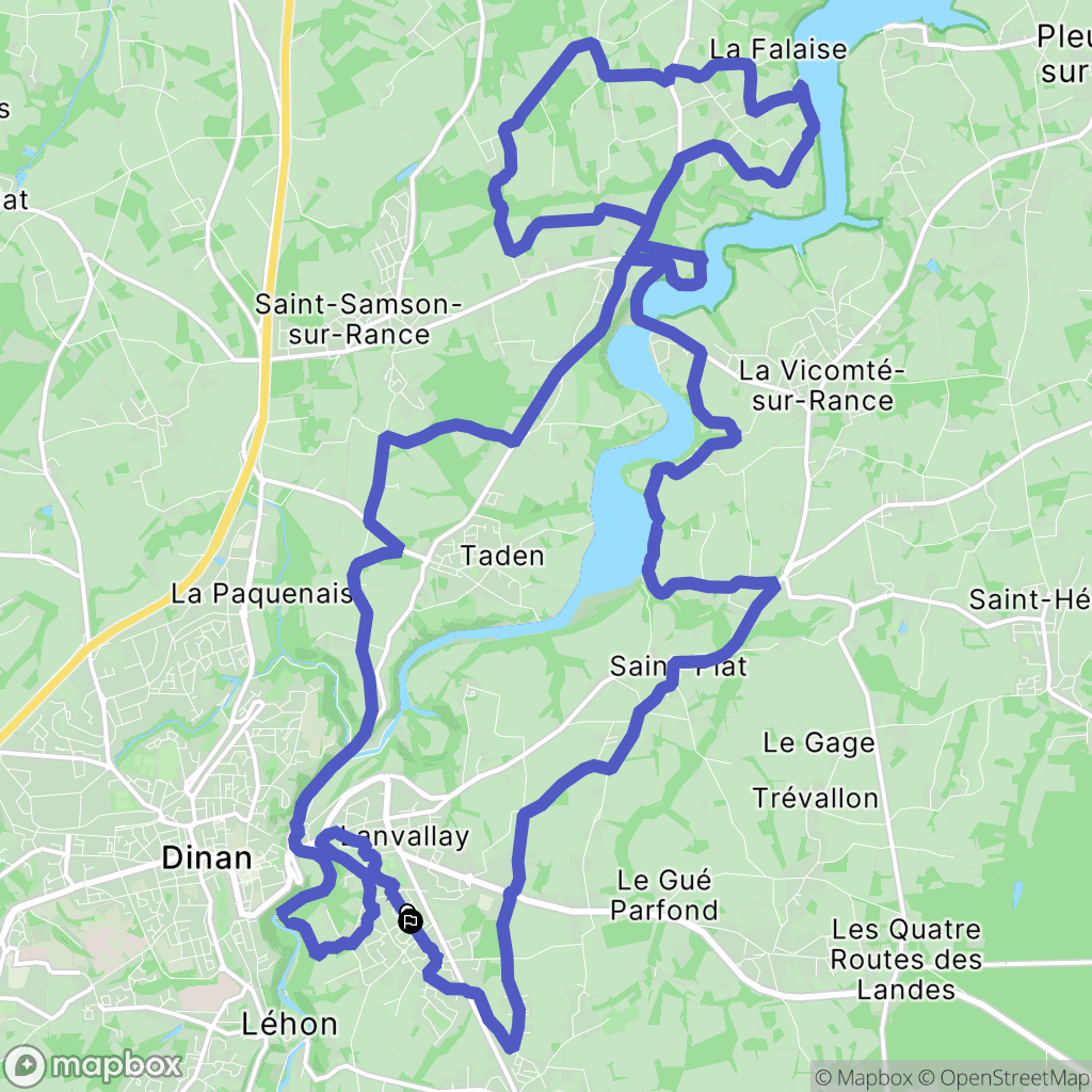 Lanvallay : carte du parcours de randonnée - France