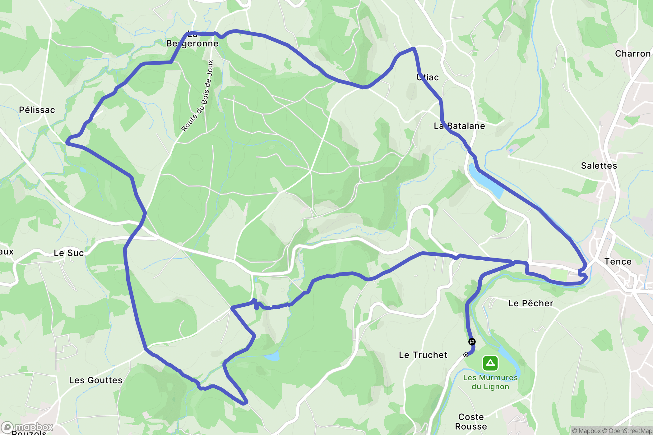 Tence : carte du parcours de randonnée - France
