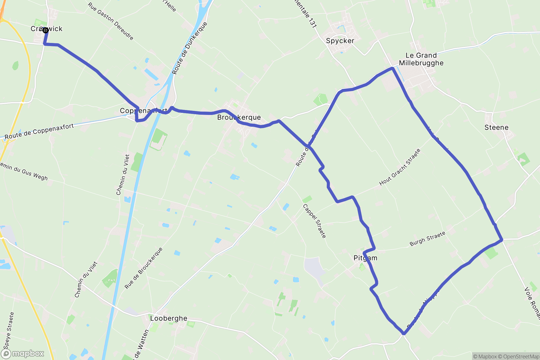 Craywick : carte du parcours de randonnée - France