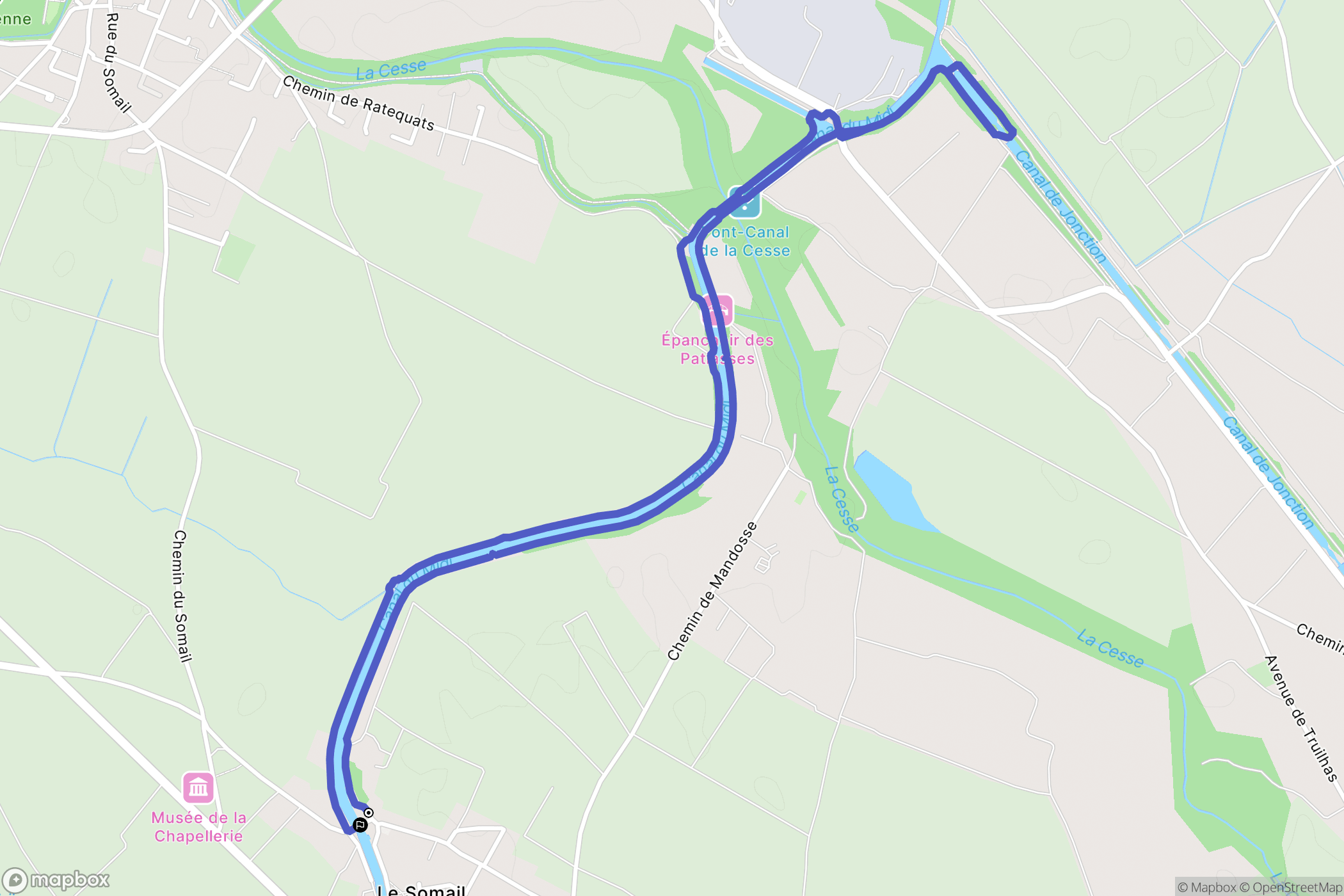 Ginestas : carte du parcours de randonnée - France