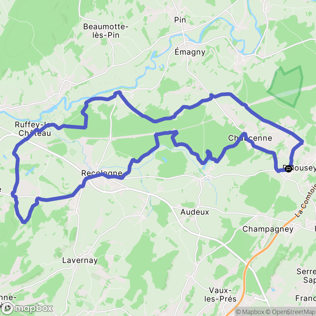 Pelousey : carte du parcours de randonnée - France