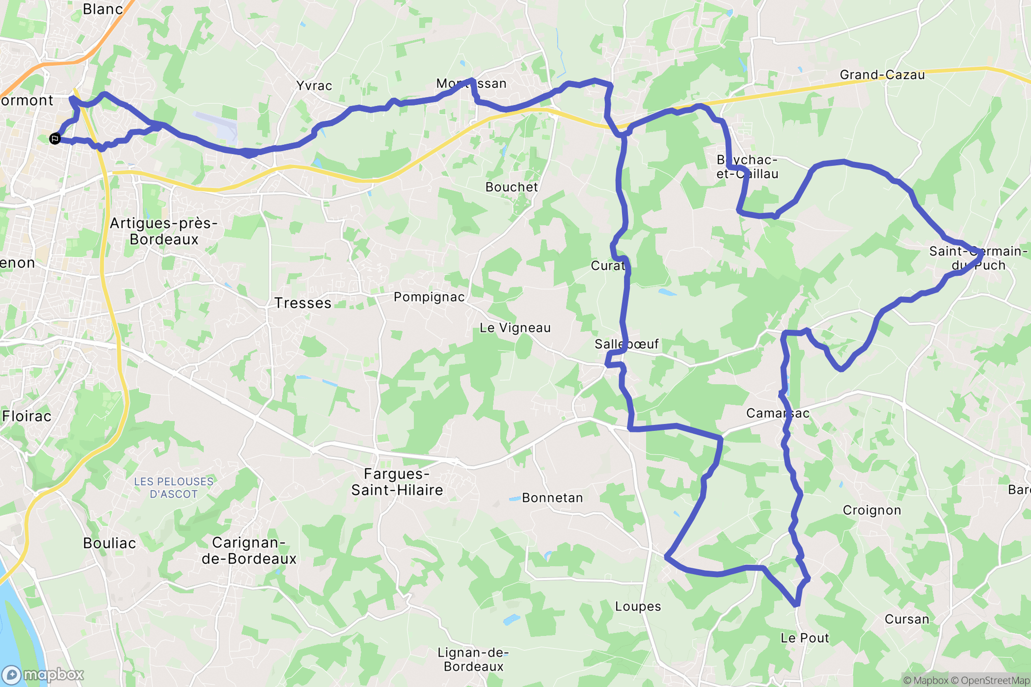 Lormont : carte du parcours de randonnée - France