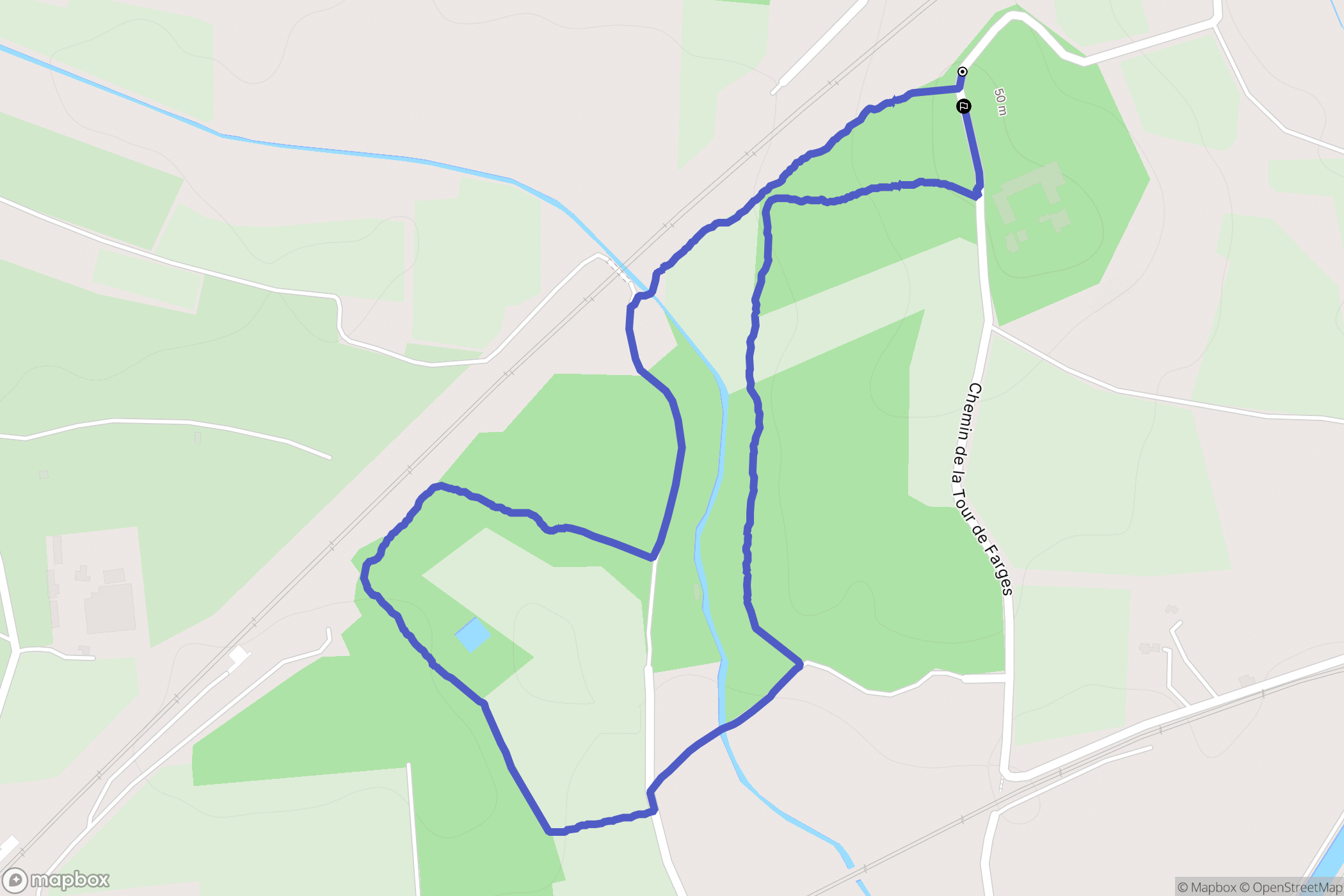Lunel-Viel : carte du parcours de randonnée - France