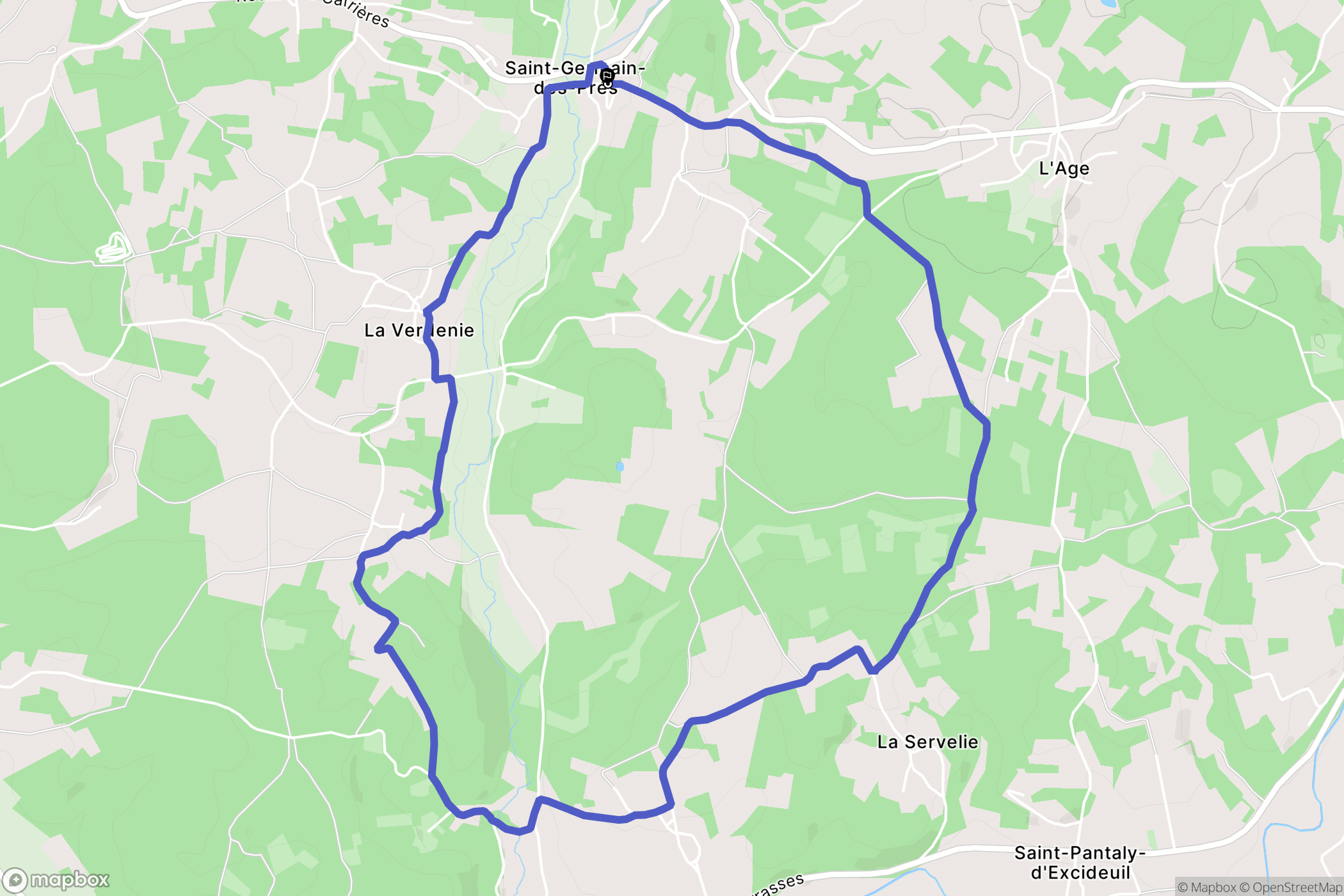 Saint-Germain-des-Prés : carte du parcours de randonnée - France