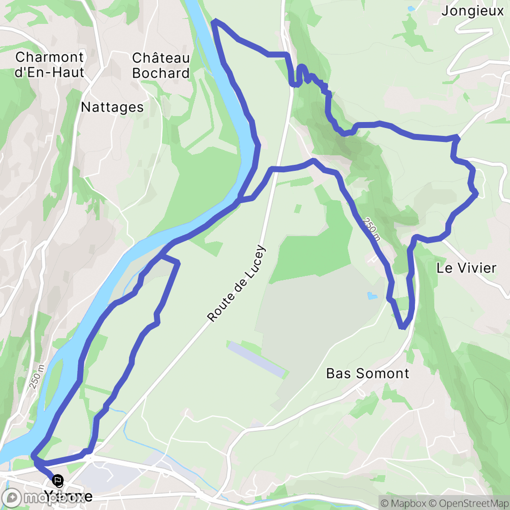 Yenne : carte du parcours de randonnée - France