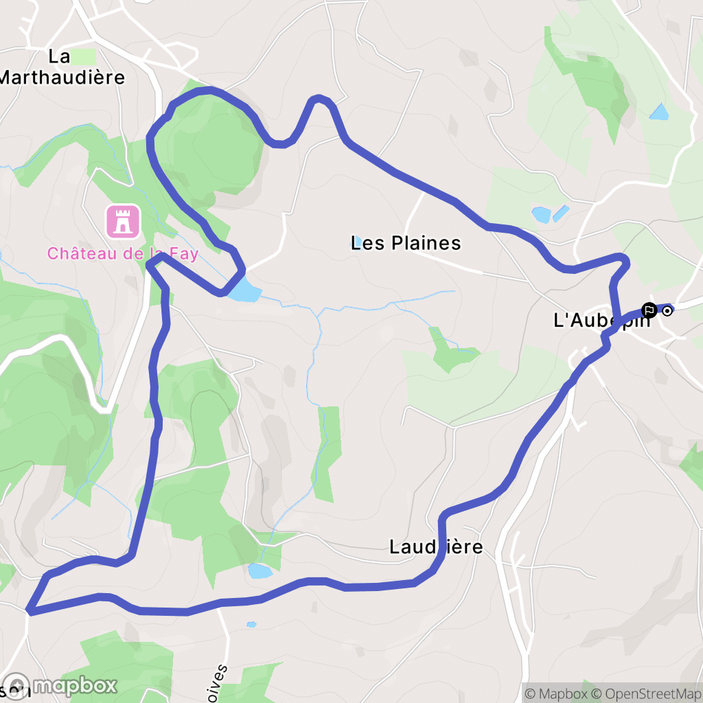 Larajasse : carte du parcours de randonnée - France