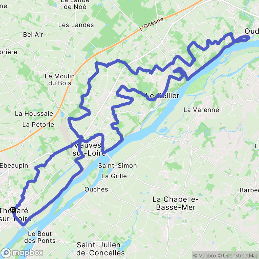 Thouaré-sur-Loire : carte du parcours de randonnée - France