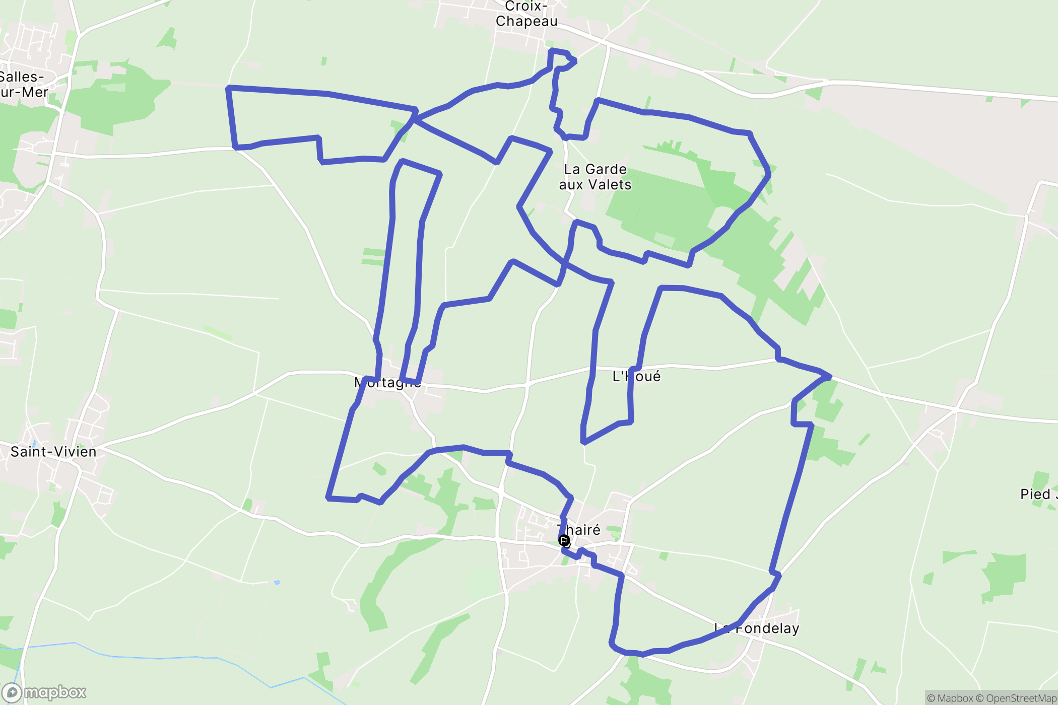 Thairé : carte du parcours de randonnée - France