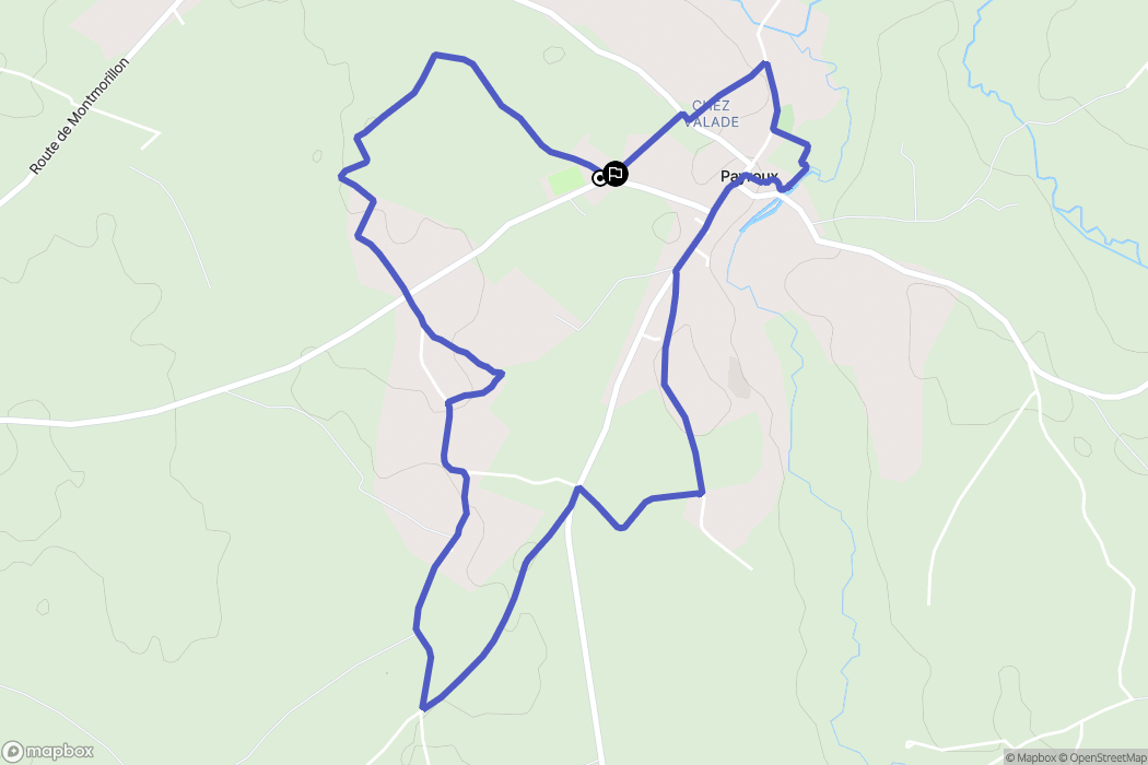 Payroux : carte du parcours de randonnée - France