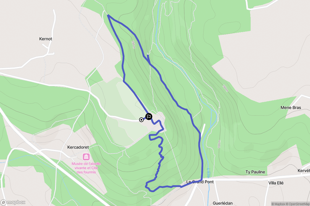 Le Faouët : carte du parcours de randonnée - France