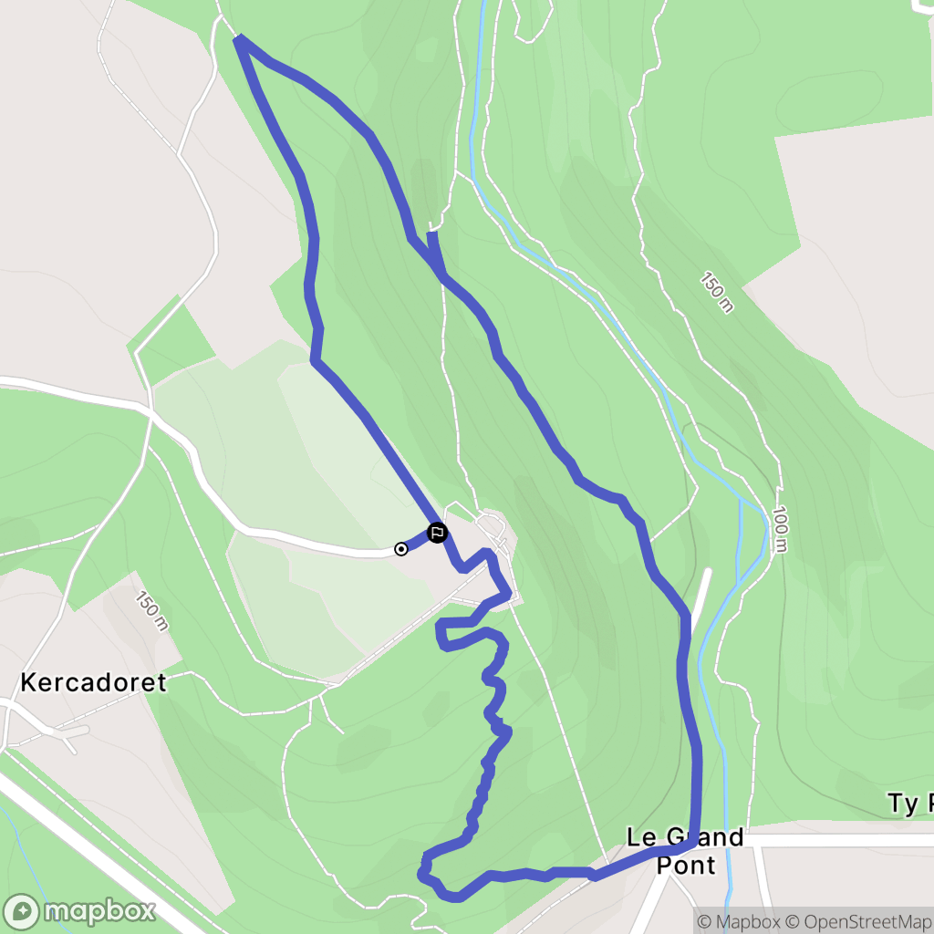 Le Faouët : carte du parcours de randonnée - France