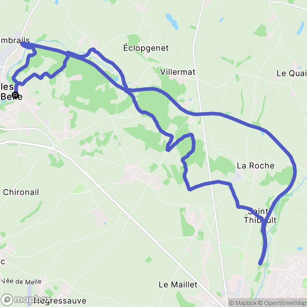 Celles-sur-Belle : carte du parcours de randonnée - France