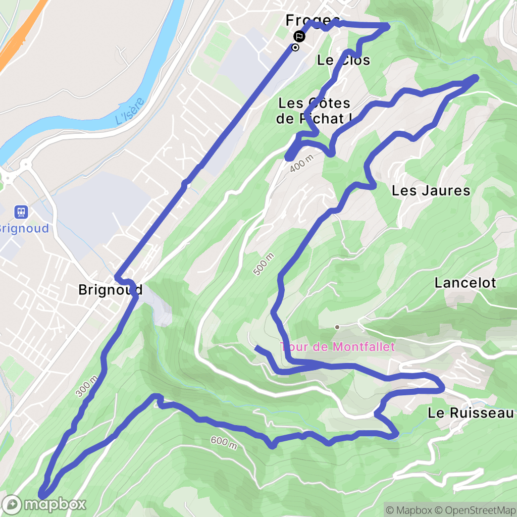 Froges : carte du parcours de randonnée - France