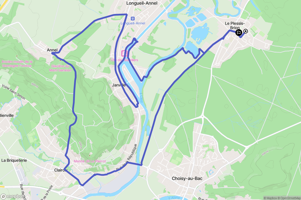 Le Plessis-Brion : carte du parcours de randonnée - France