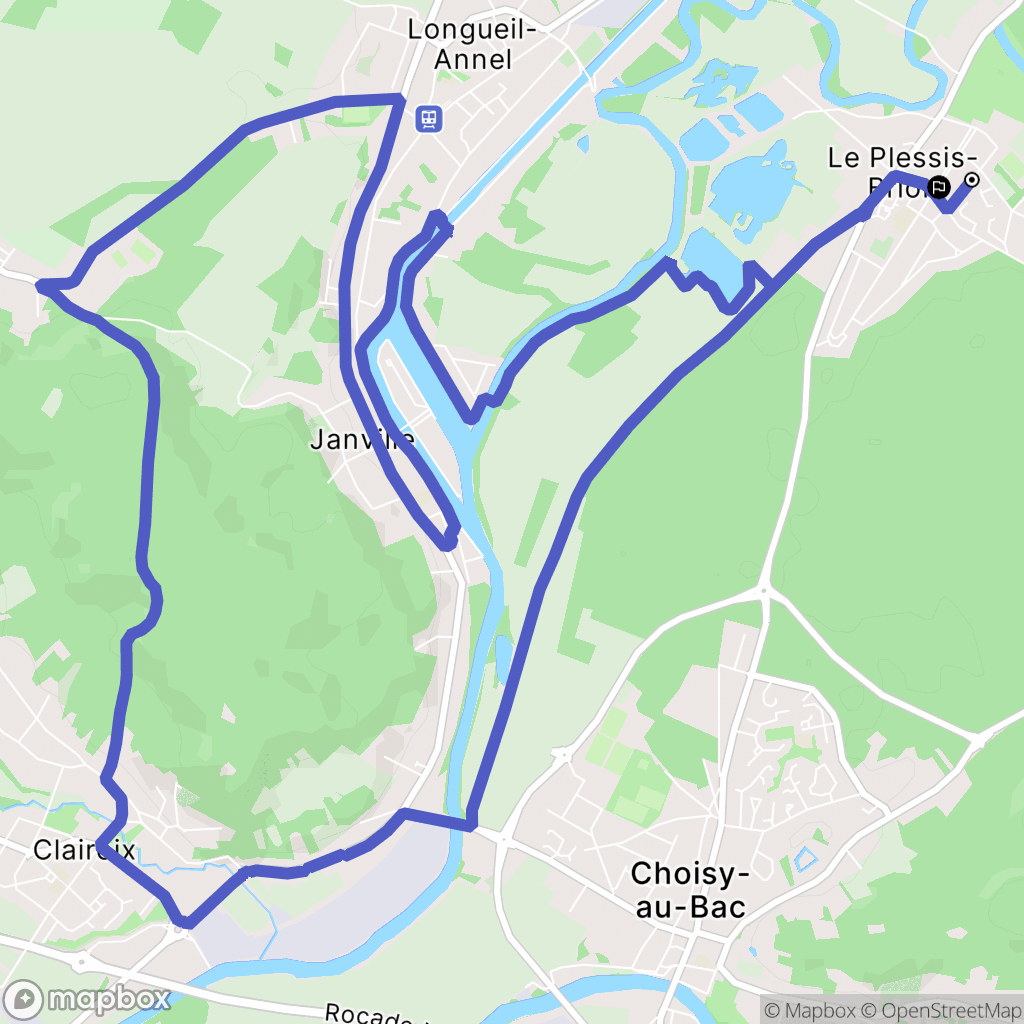 Le Plessis-Brion : carte du parcours de randonnée - France