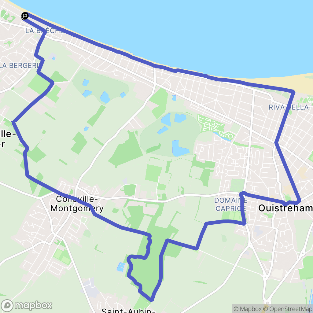 Hermanville-sur-Mer : carte du parcours de randonnée - France
